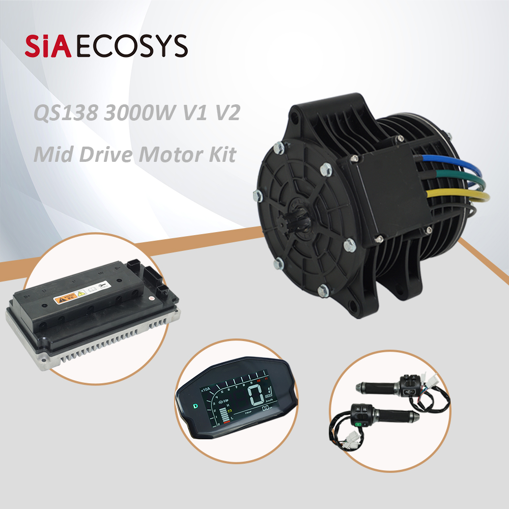 QSMOTOR QS138 3000W 72V 100KPH - Mid Drive Motor Kit 72V 3000W 评论和价格